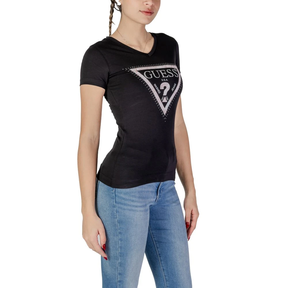 Guess Zwarte Katoenen Dames T-shirt Black Dames