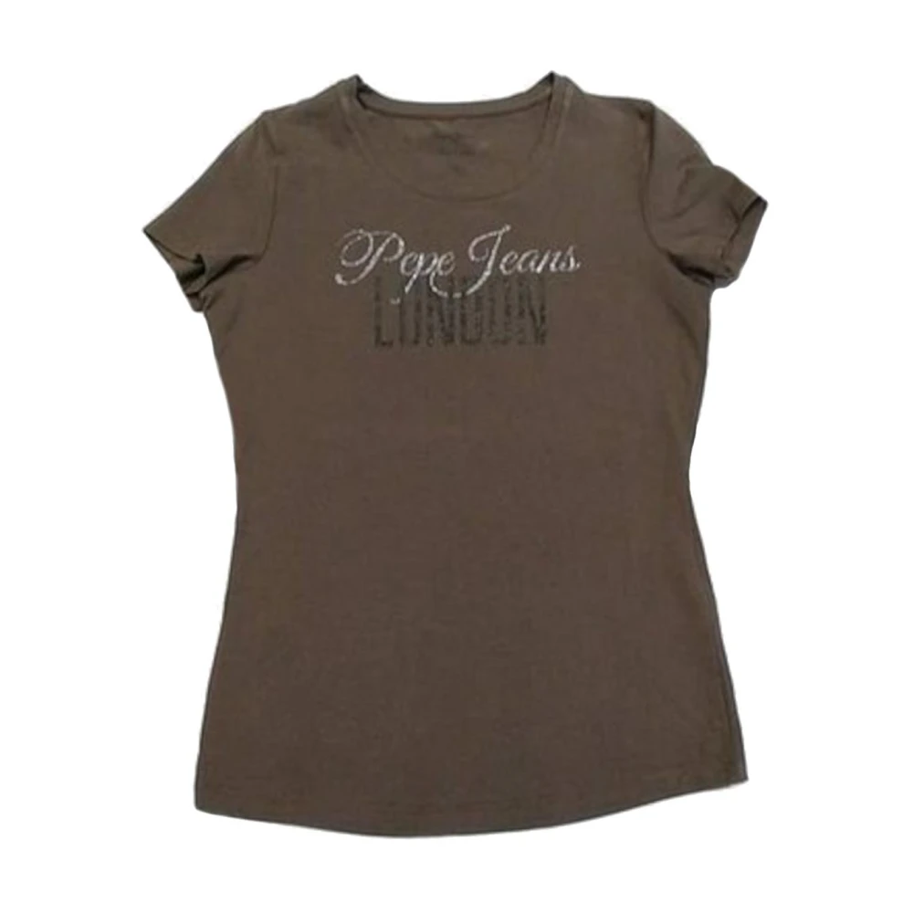 Pepe Jeans Women's Green Crew Neck T-Shirt