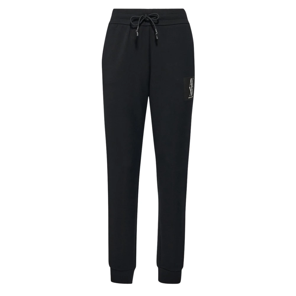 Emporio Armani Sportieve Zwarte Trekkoord Taille Logo Broek Black Dames