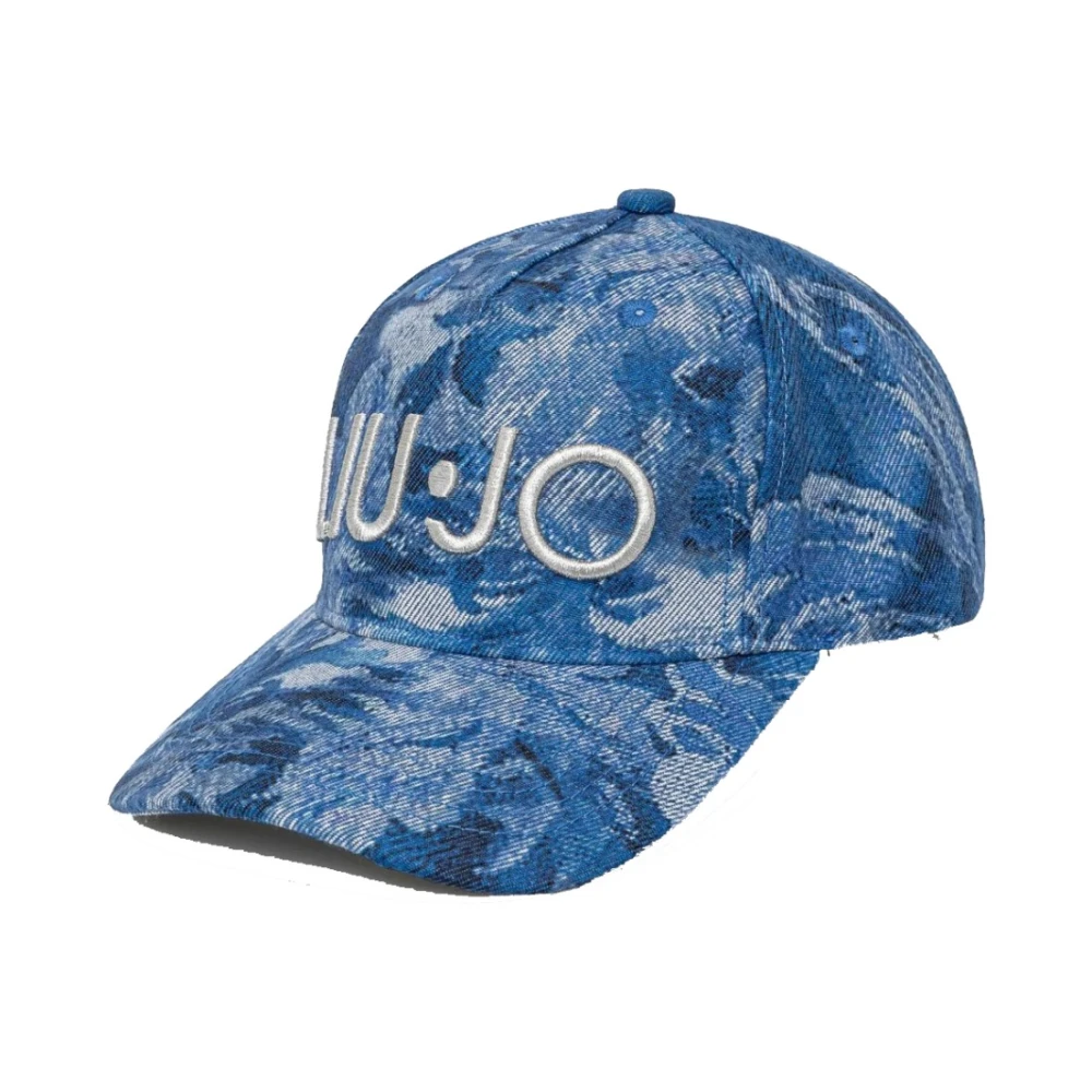 Liu Jo Baseballpet met bedrukt denimontwerp Blue Dames
