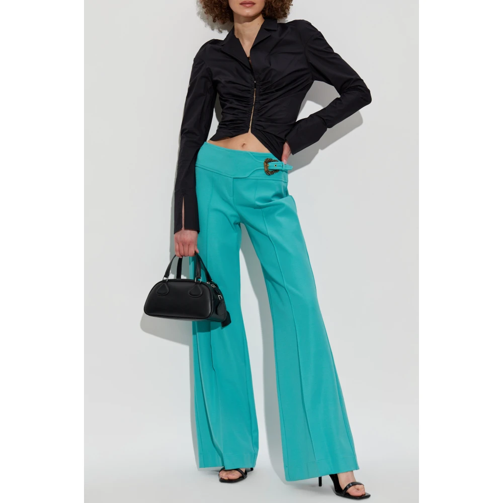 Versace Jeans Couture Katoenen shirt met drapering Black Dames