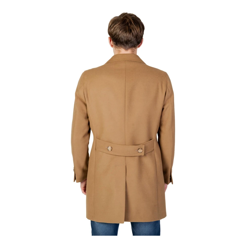 Mulish Beige Wollen Overjas met Reverskraag Beige Heren