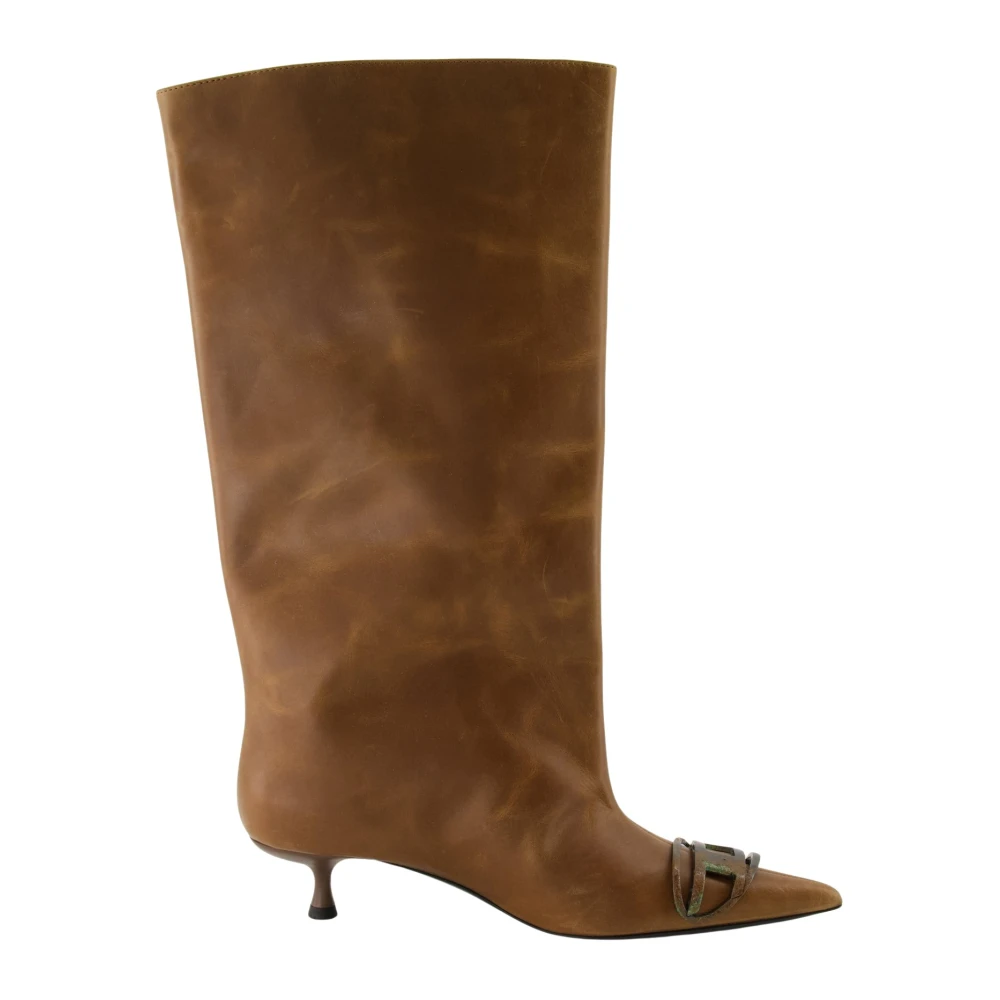 Diesel, Heeled Boots, female, Brown, Size: 6 US D-Venus 40 KB Tube Knee-high Boots