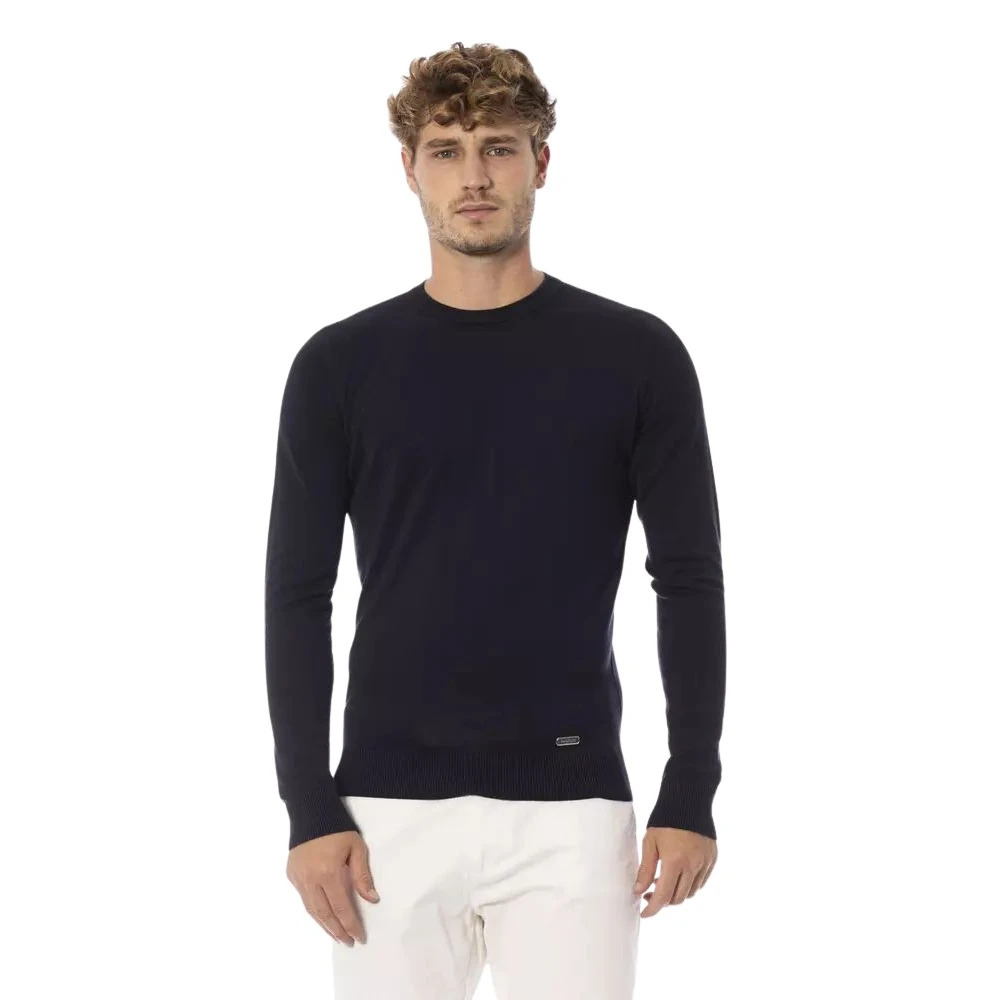 Baldinini Cashmere Blend Trui met Ronde Hals Blue Heren