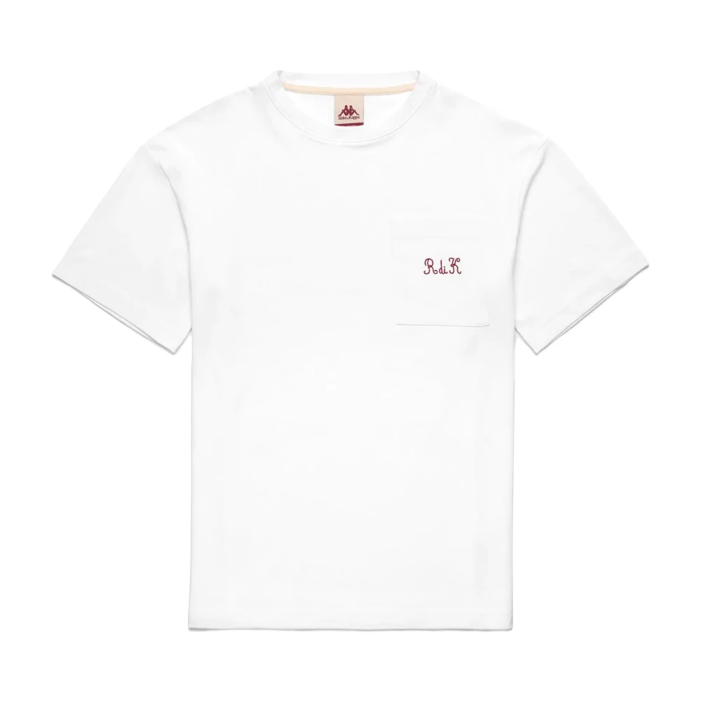 Kappa T-shirt met R di K Borduursel White Heren