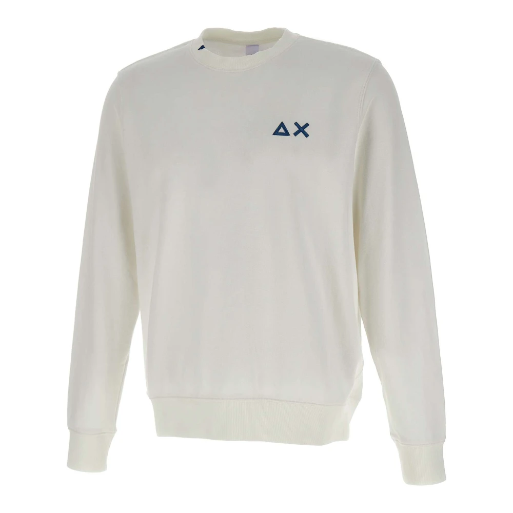 Sun68 White Sweatshirts, Male, L, Basic Fleece Sweatshirt
