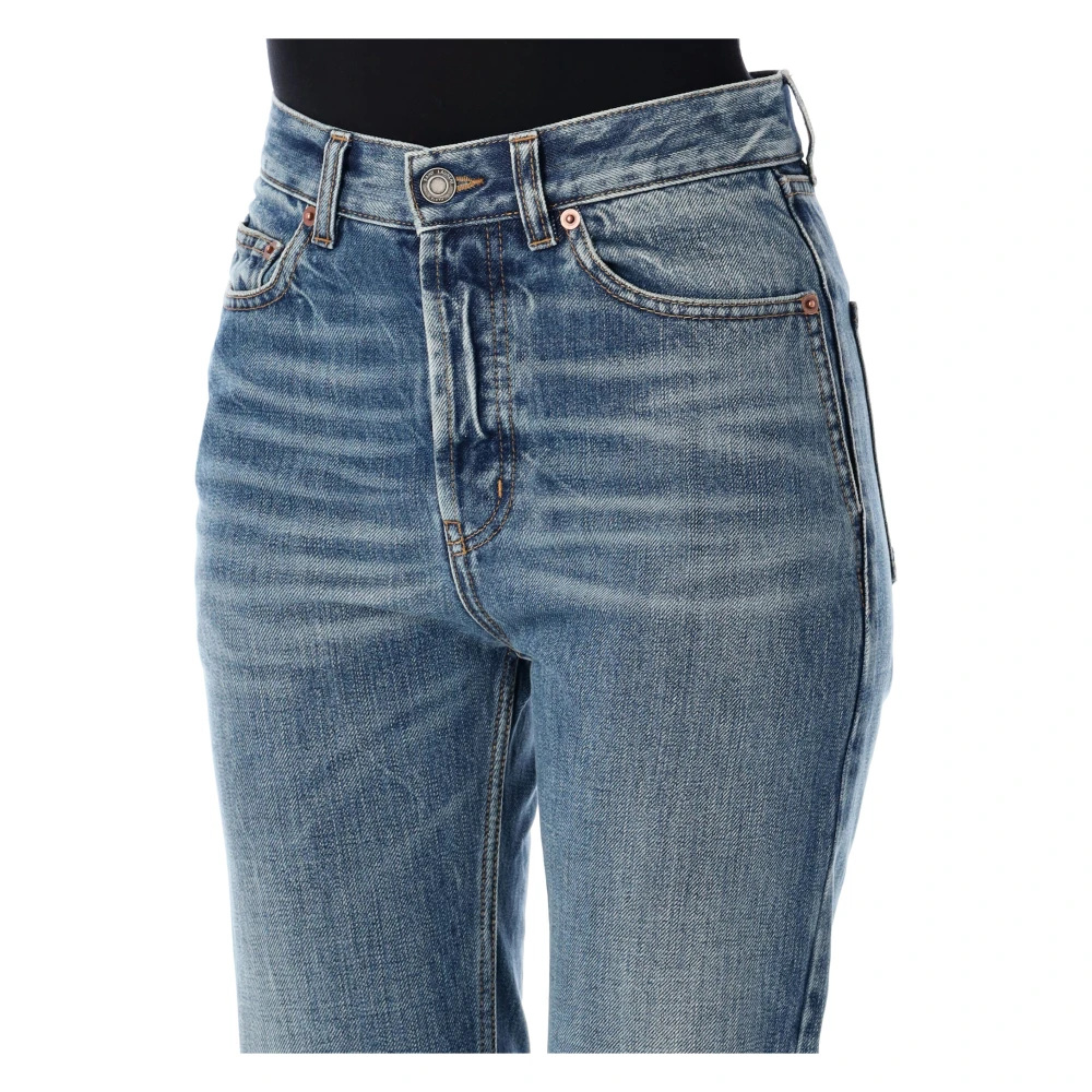 Saint Laurent High Waist Slim Jeans Blue Dames
