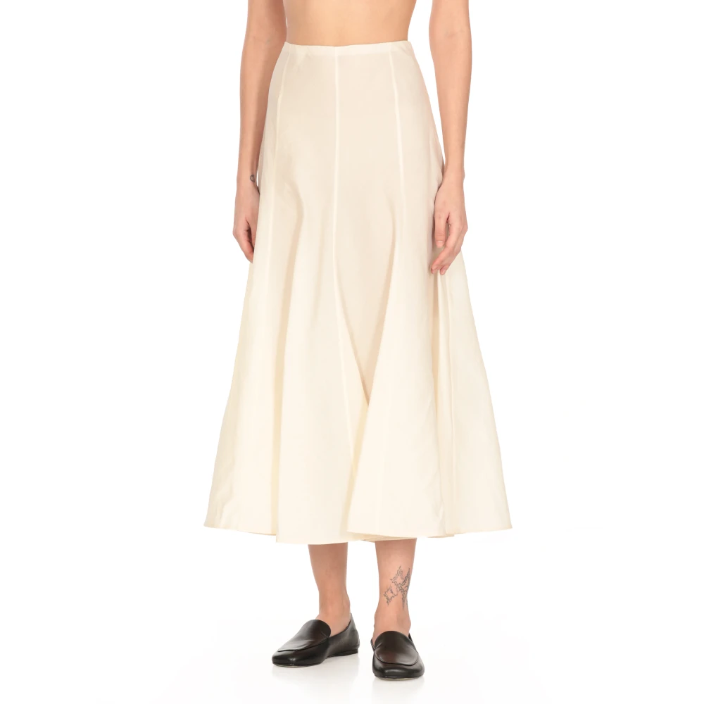 Khaite Zijden en Katoenen Rok voor Vrouwen Beige Dames
