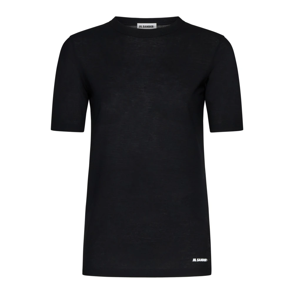 Jil Sander Zwart Logo Print T-shirt Black Dames