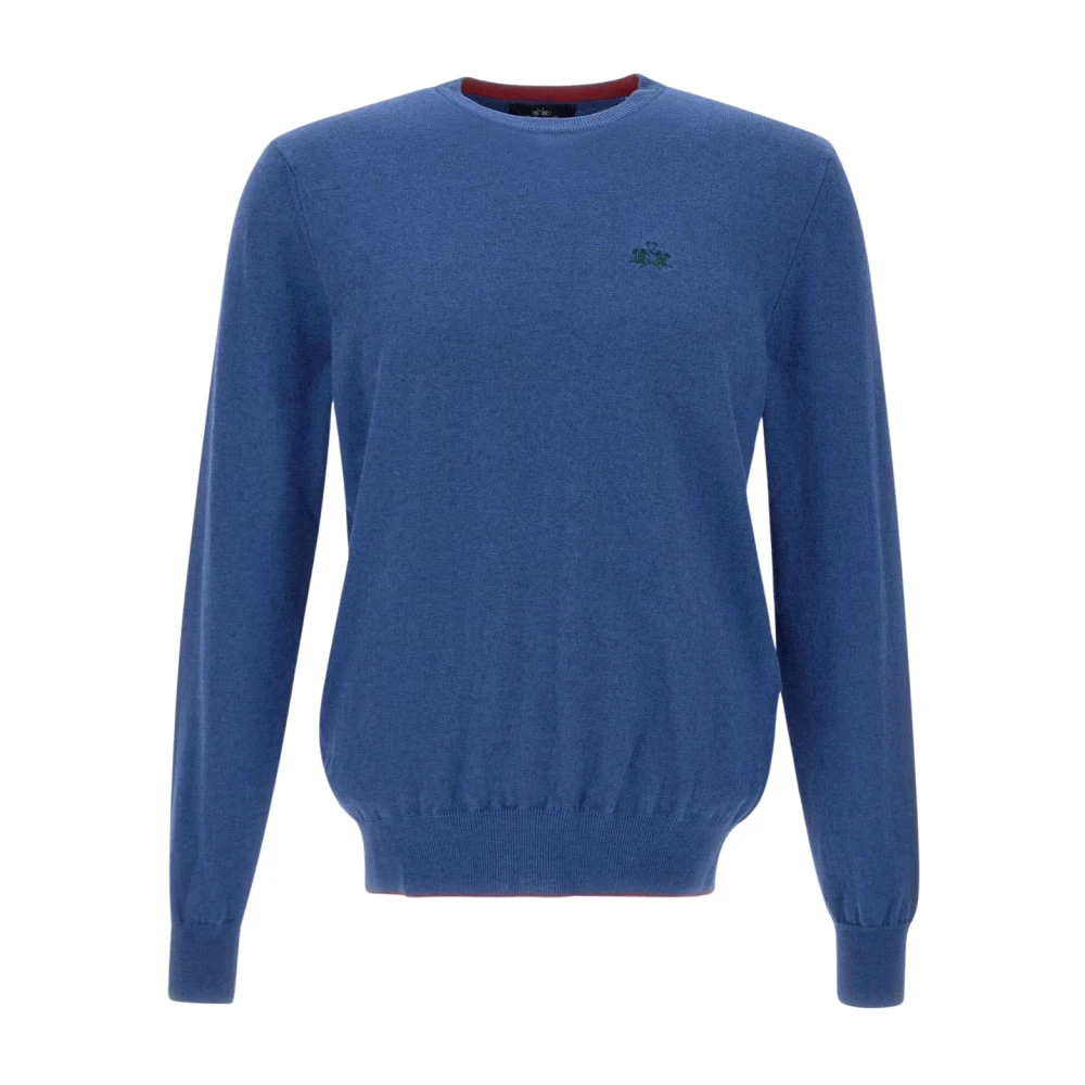La Martina Men's Blue Round-Neck Knitwear, 3XL, Knitted Jumper