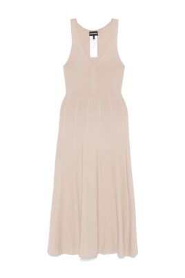 beige-flared-skirt-dress
