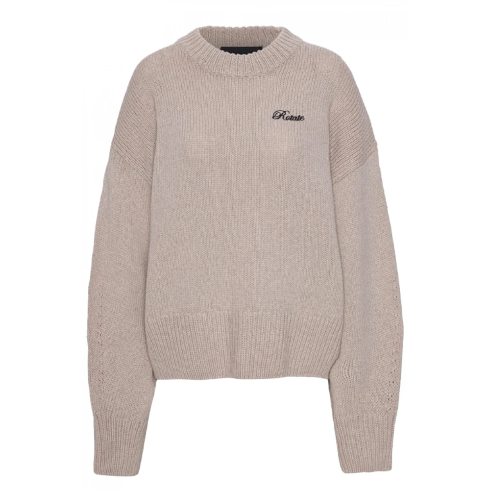 Rotate Birger Christensen Crewneck Gebreide Trui Brown Dames