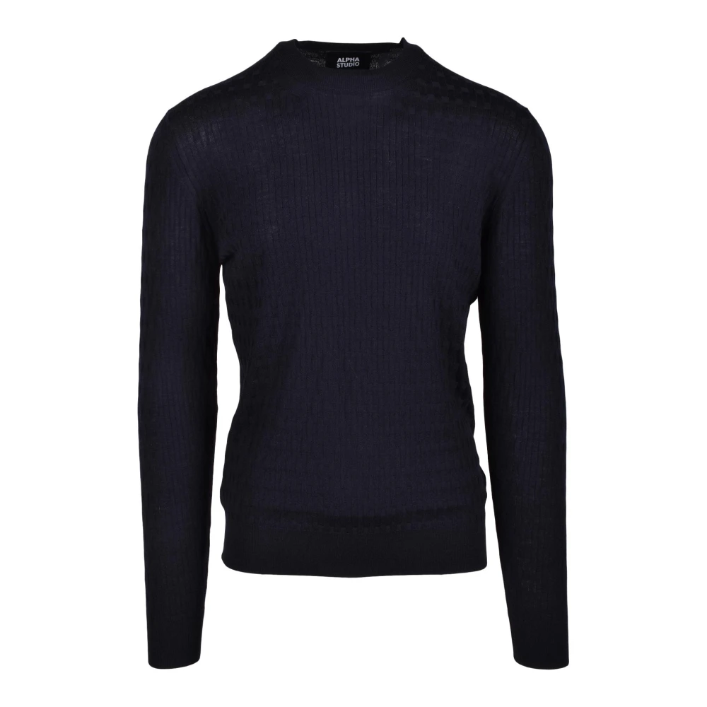 Alpha Studio Merinowol Trui Blue Heren