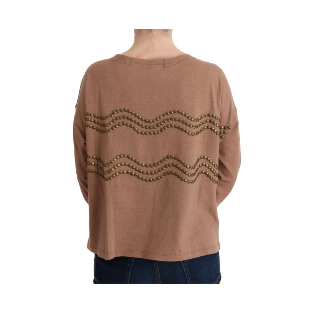 John Galliano Bruine katoenen trui met ronde hals Brown Dames