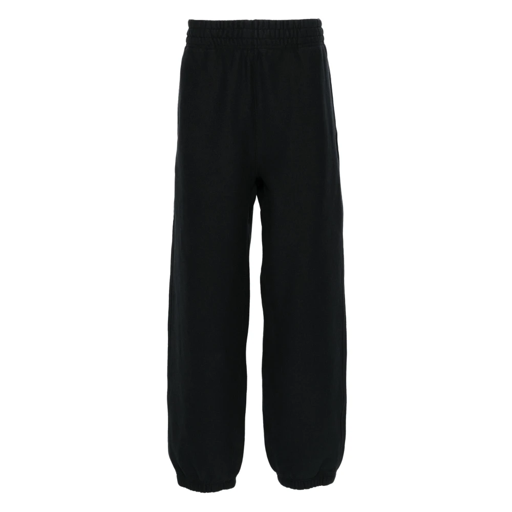Burberry Men's Black Sweatpants, S, Equestrian Logo Patch Track Trousers