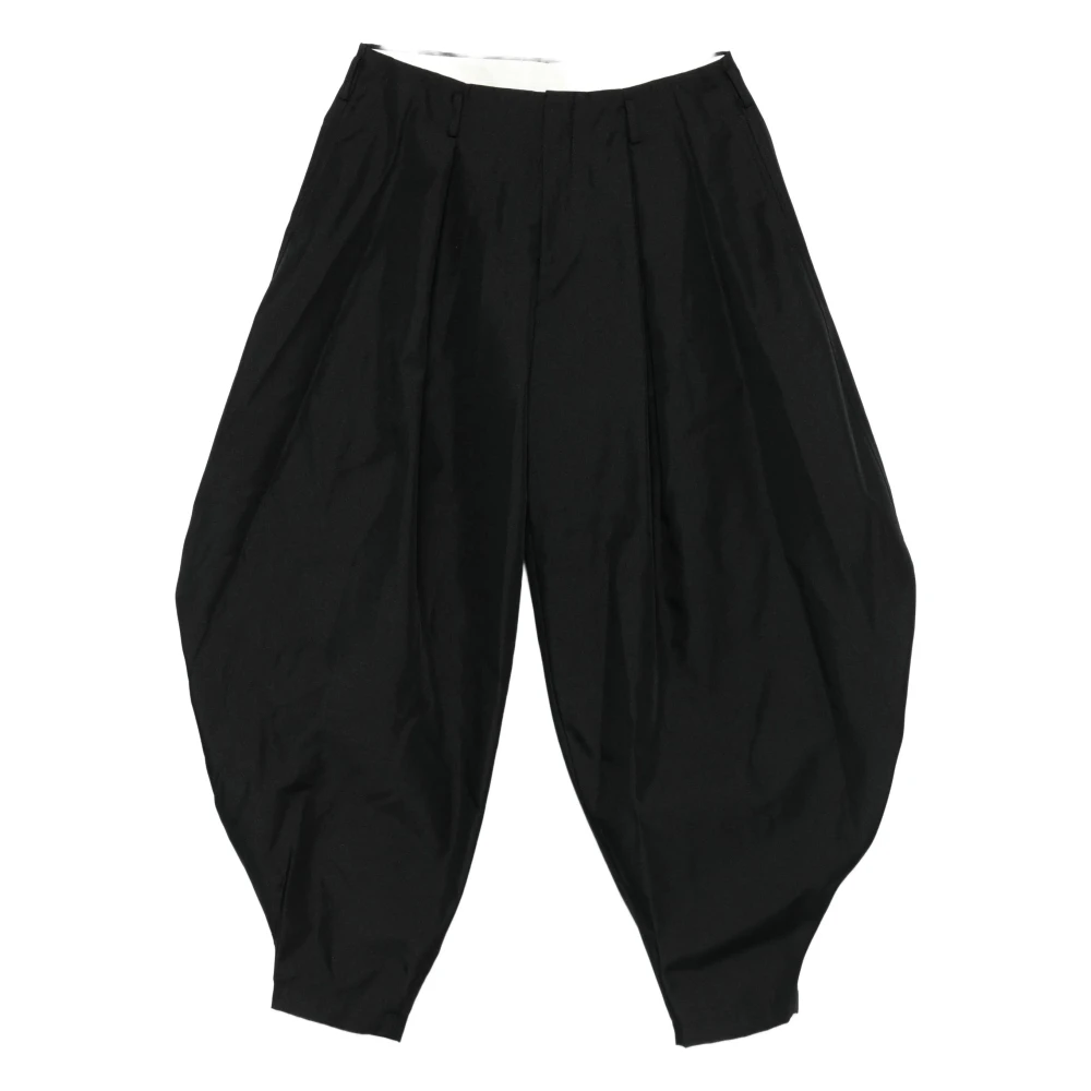Comme Des Garçons Men's Black Wool Wide-Leg Trousers - Wide Trousers - L - Trousers