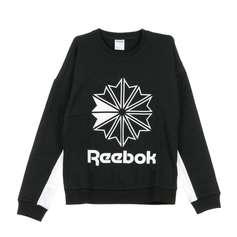 Reebok Zwarte Crewneck Sweatshirt met Groot Logo Black Dames