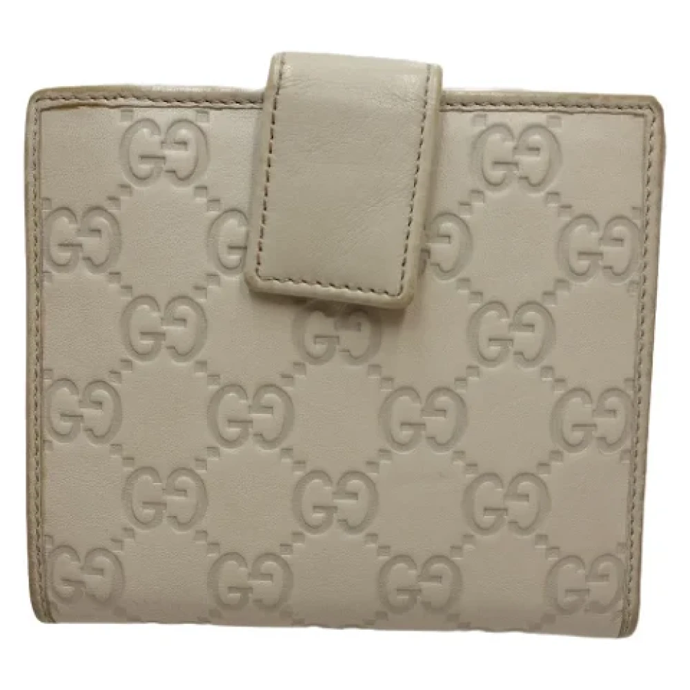 Gucci Vintage Pre-owned Leather wallets Beige Dames
