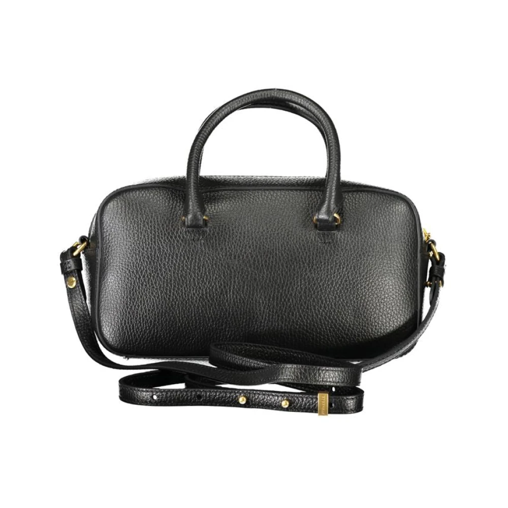 Coccinelle Zwarte leren handtas met verstelbare riem Black Dames