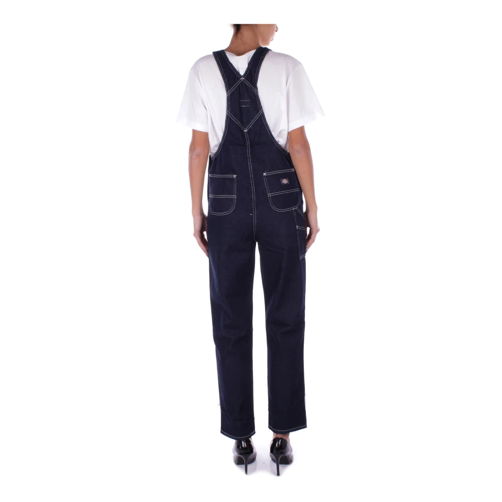 Dickies Denim Overall Jurk met Zakken Blue Dames