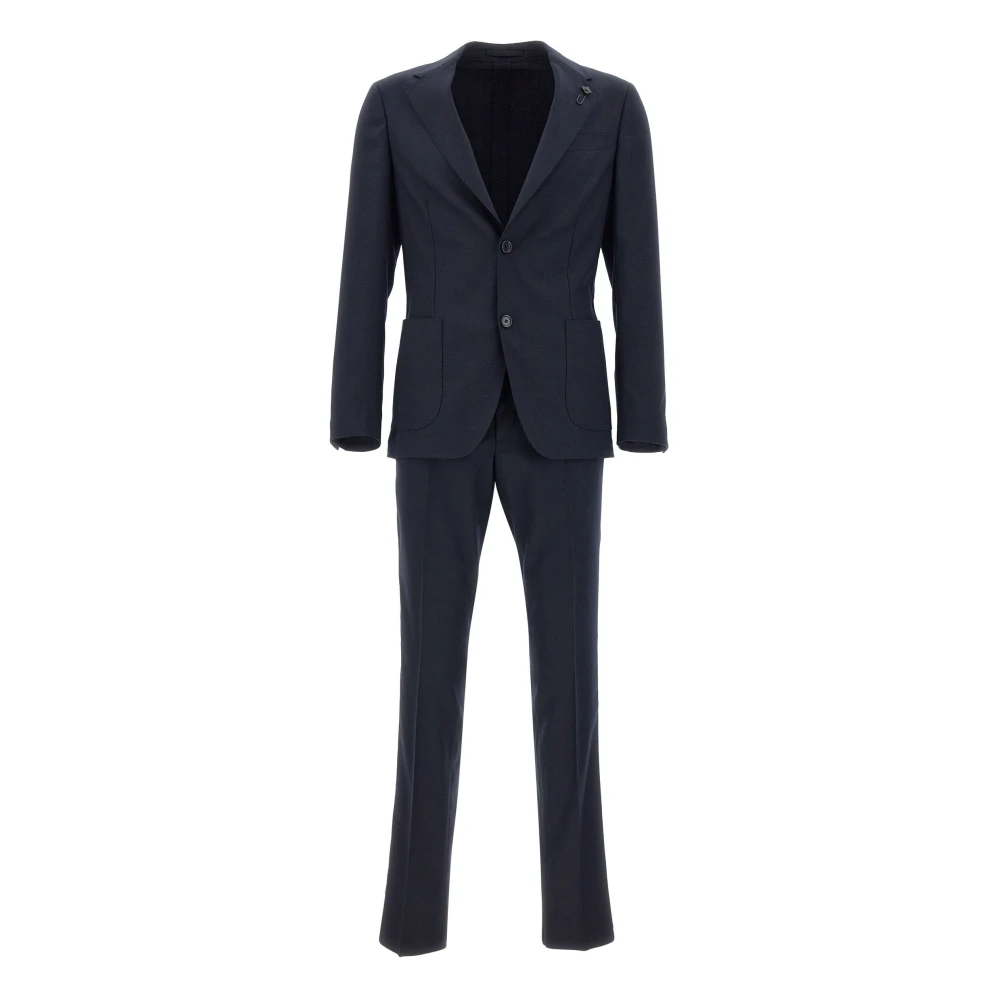 Lardini Mannelijk Blauw Kostuums Heren, L, Tweed, Tweedelig Pak