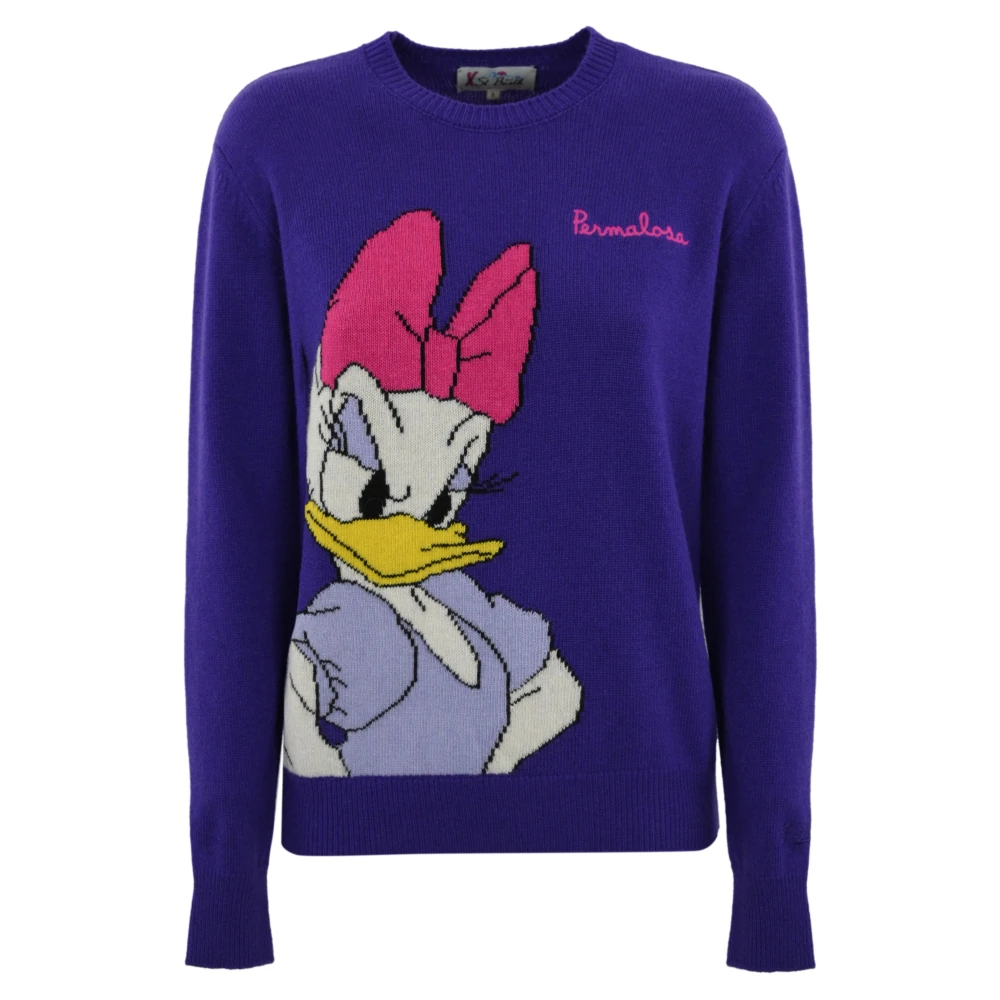 MC2 Saint Barth Paarse wollen trui met geborduurd logo Purple Dames