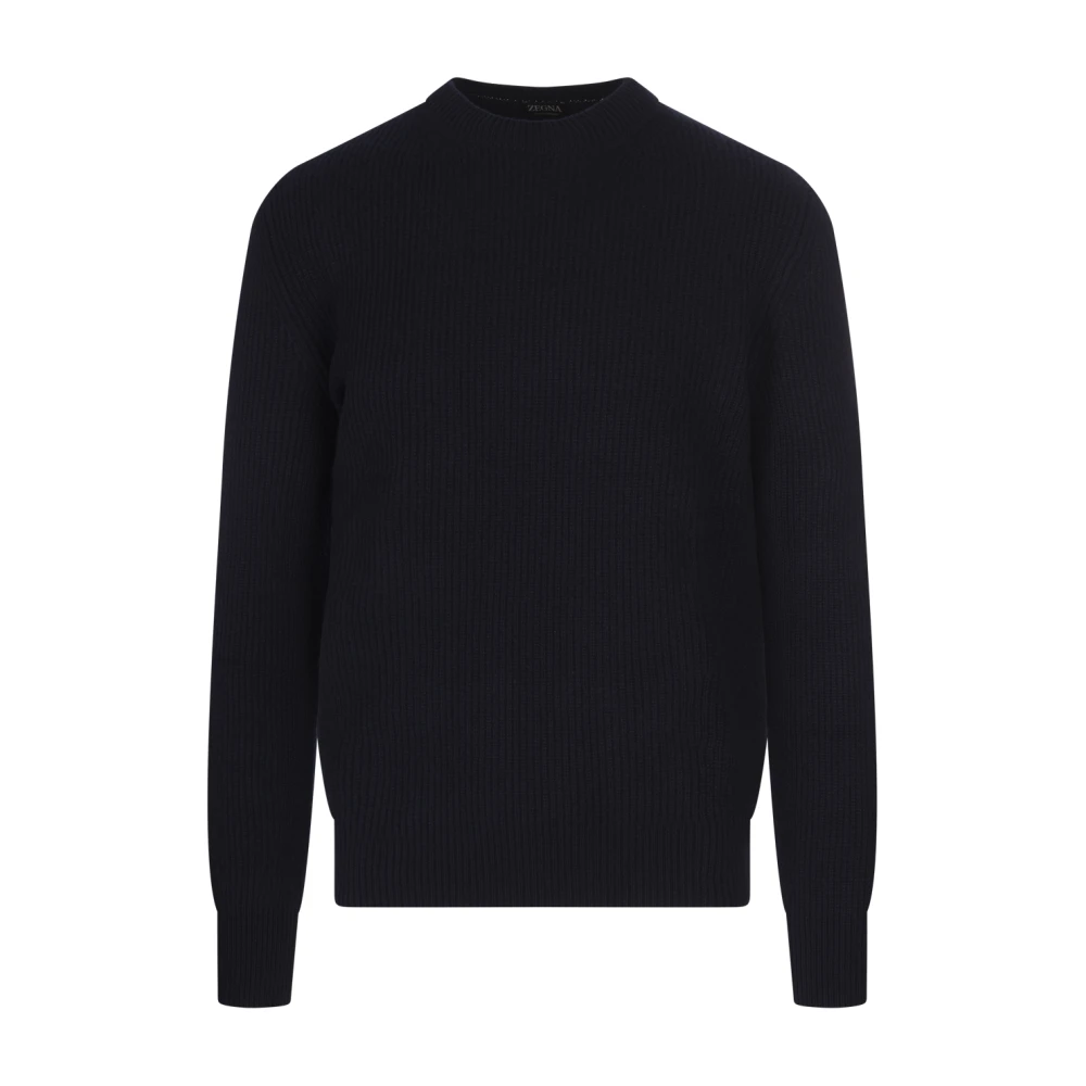 Ermenegildo Zegna Blauwe Cashmere Crew Neck Sweater Blue Heren