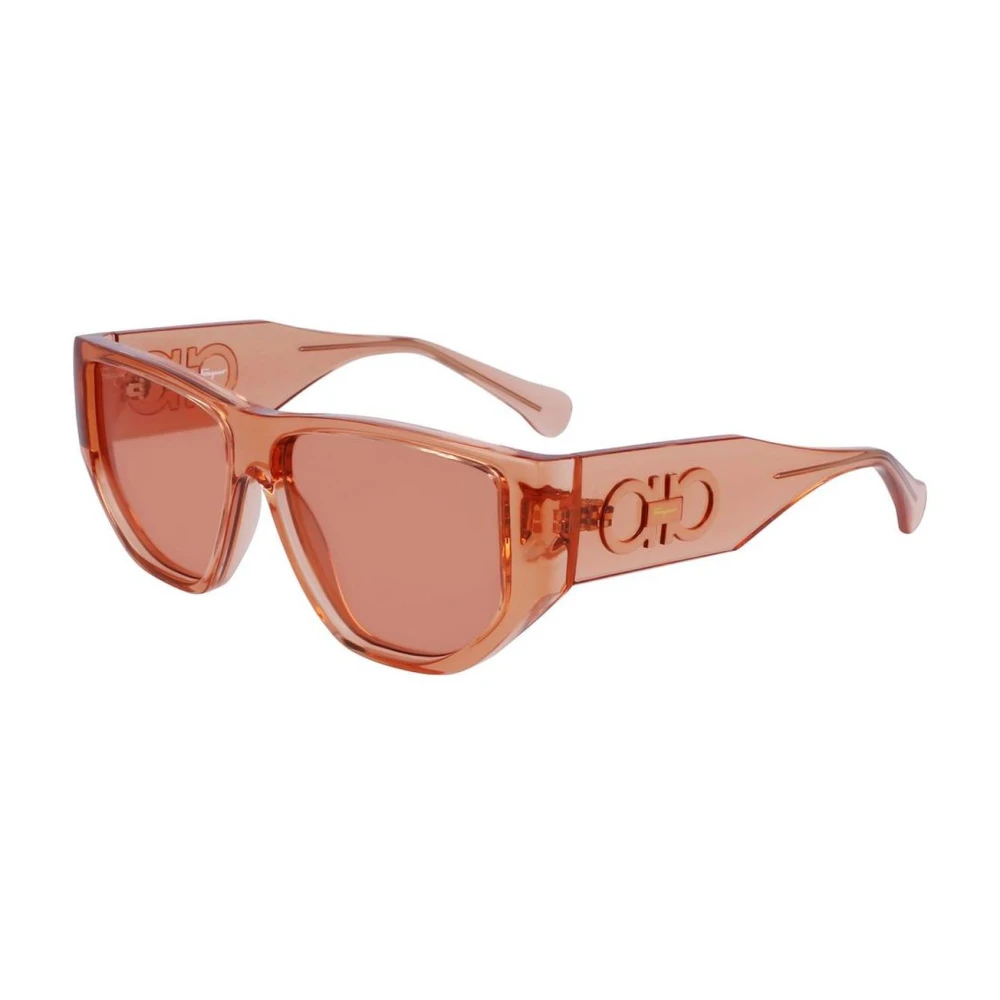 Ferragamo Unisex Orange Injected Frame Stylish Sunglasses