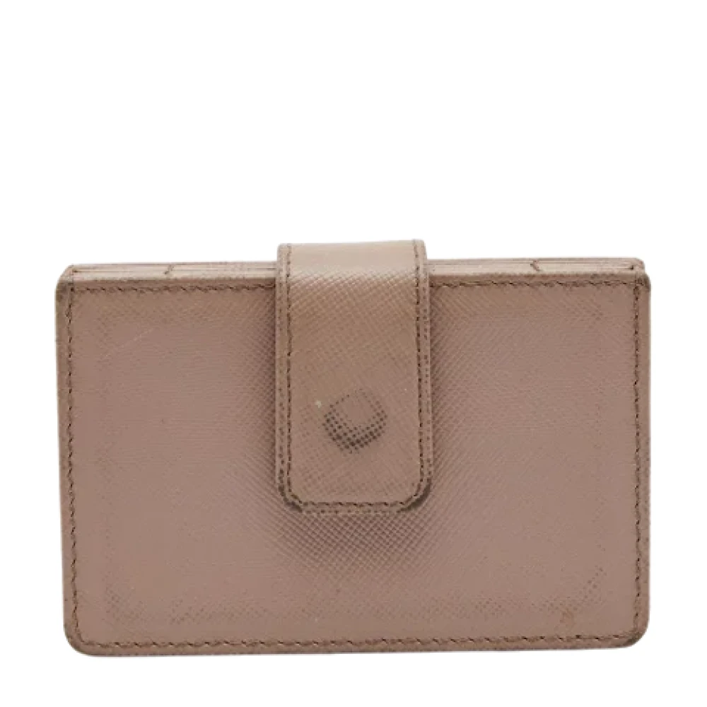 Prada Vintage Pre-owned Leather wallets Beige Dames