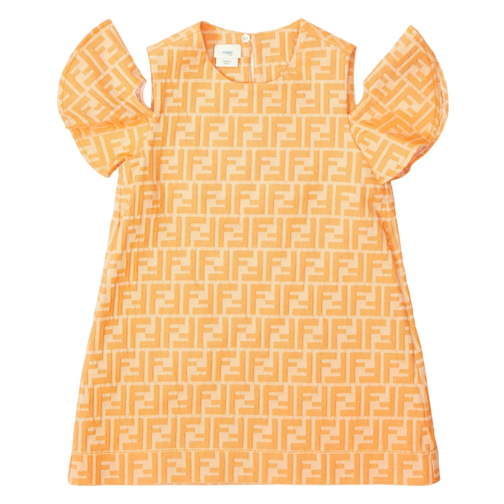 Fendi Girls Orange Ff Logo Dress - Dresses - 4 Y - Kids