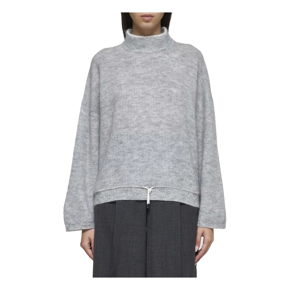 BRUNELLO CUCINELLI Gebreide Mohair Wolmix Trui Gray Dames