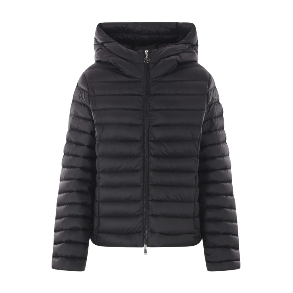 Moncler Zwarte Nylon Hoodiejas Black Dames