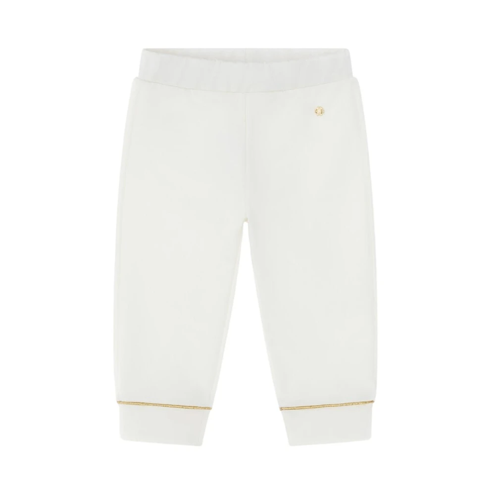 Roberto Cavalli White Metallic Monogram Stretch Waist Trousers - Female - Sweatpants - 9 M - Kids