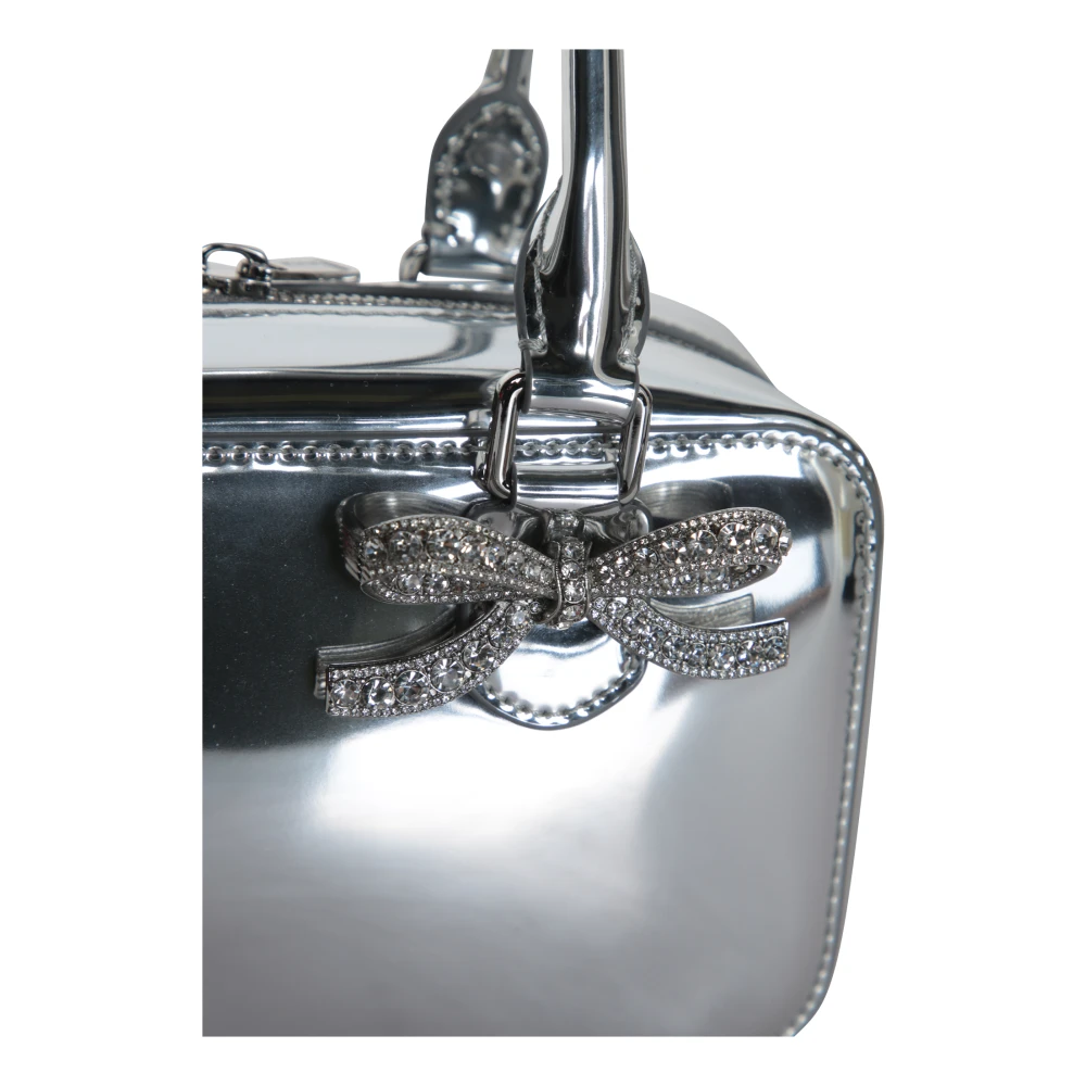 Self Portrait Glanzende Zilveren Mini Tote Tas Gray Dames