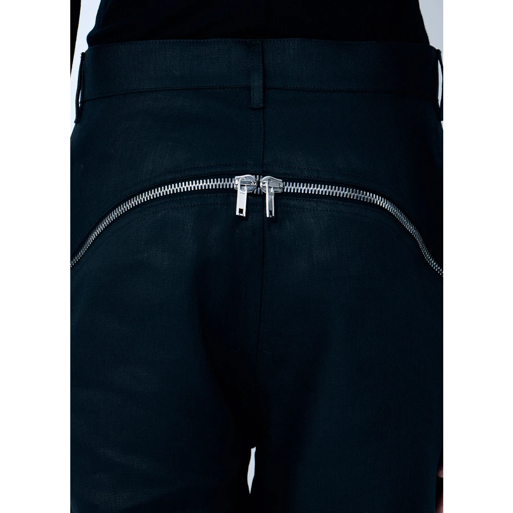 Rick Owens Linnen Banana Broek met Ritssluiting Black Heren
