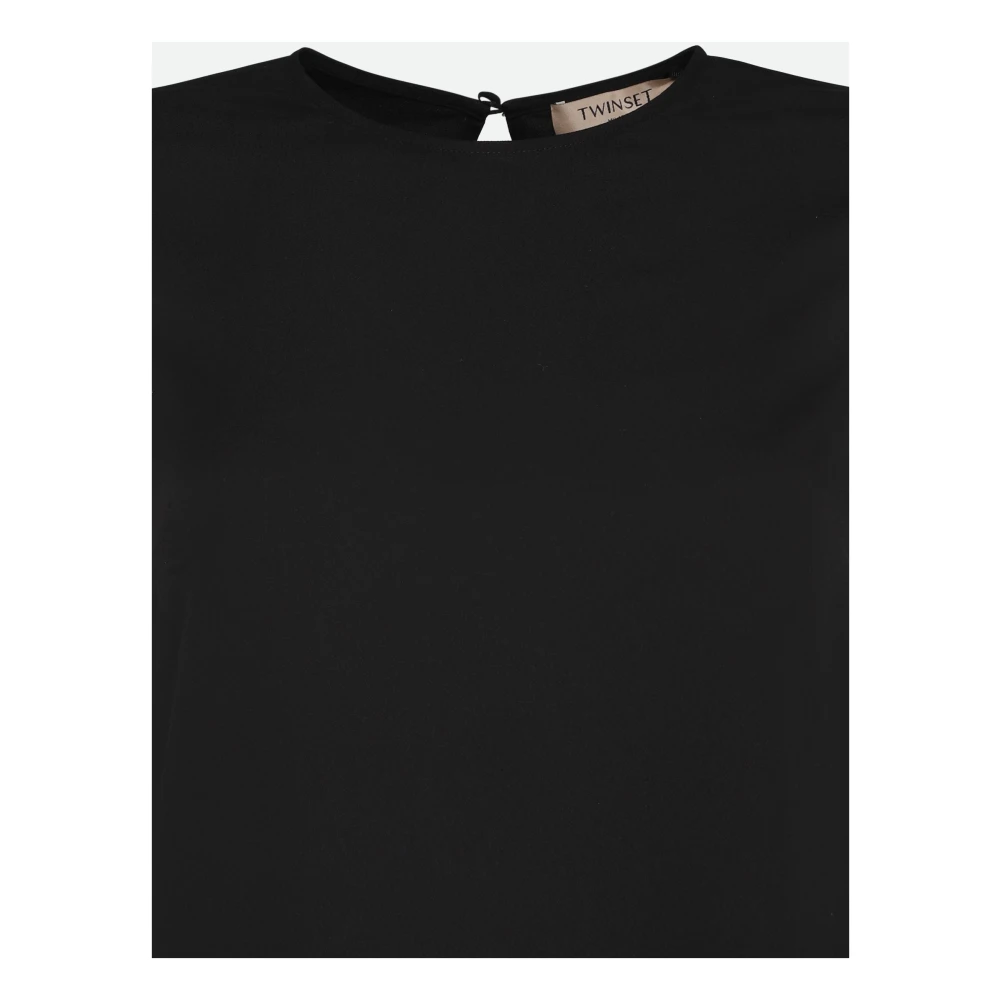 Twinset Zwarte Jurk Slim Fit Zachte Rok Black Dames