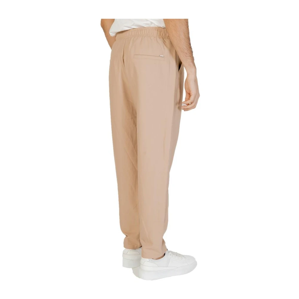 Gianni Lupo Polyester Blend Lage Kruis Broek Beige Heren