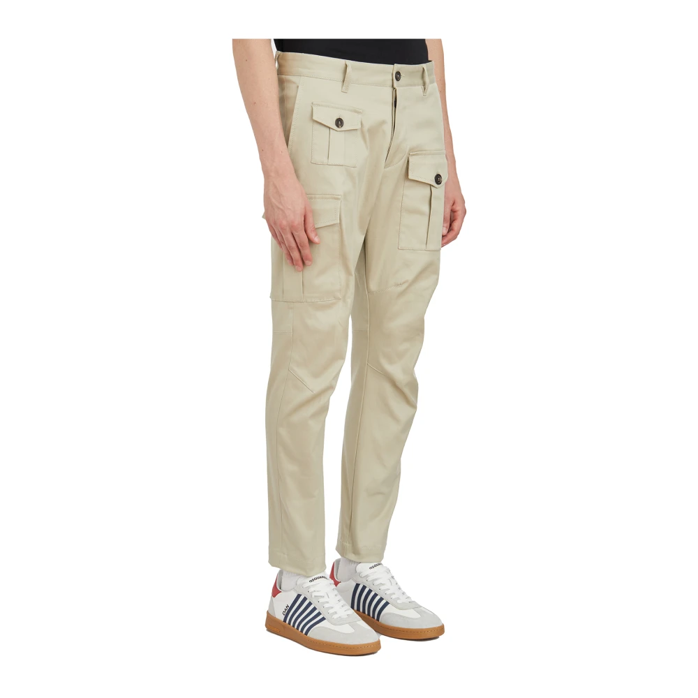 Dsquared2 Cargo Katoenen Broek Beige Heren