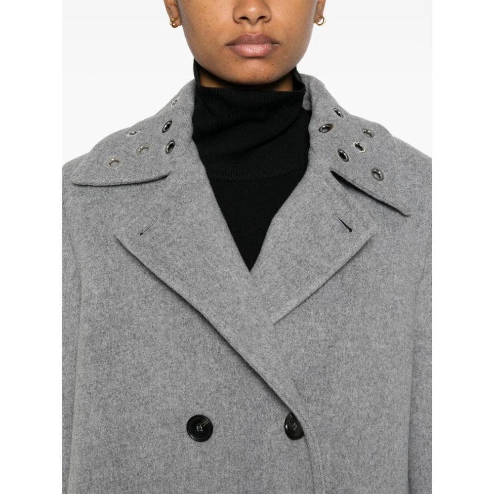 Msgm Grijze Wol Damesjas Gray Dames