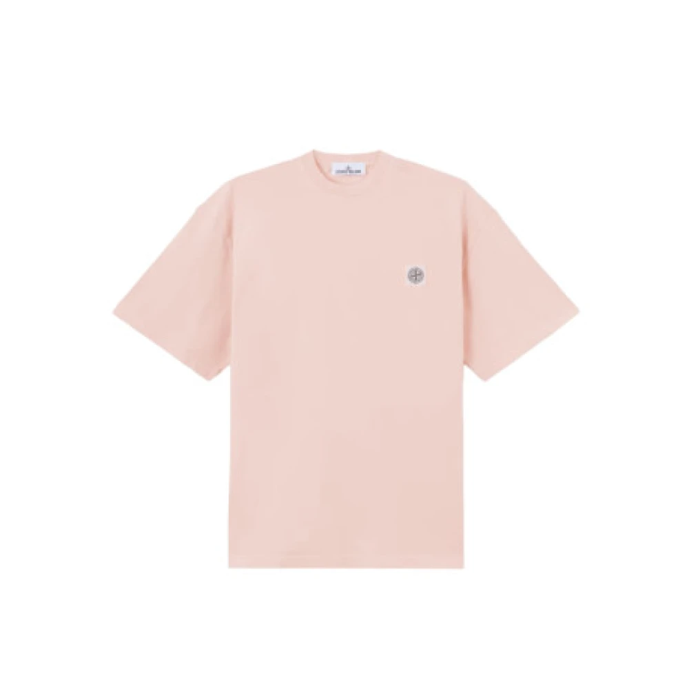 Stone Island - Regular-Fit T-Shirt Mit Kompass-Patch - Tops - Herren - Rosa - L - Bild 4