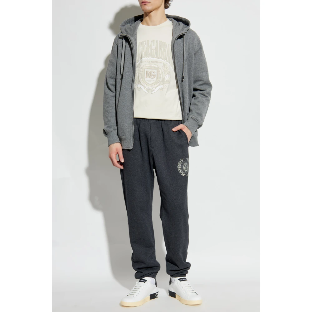 Dolce & Gabbana Sweatpants met bedrukt logo Gray Heren