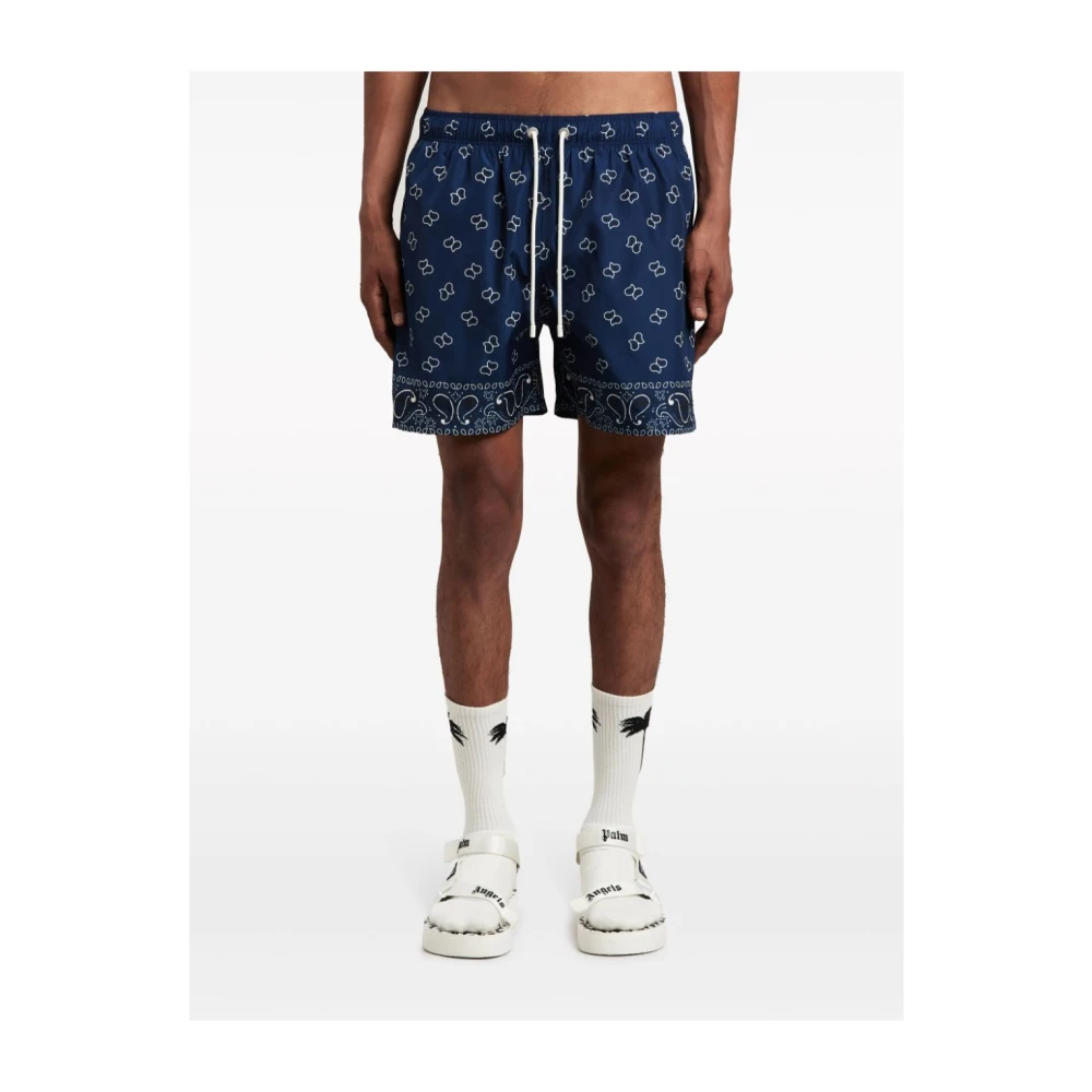 Palm Angels Zee Paisley Zwembroek Blue Heren