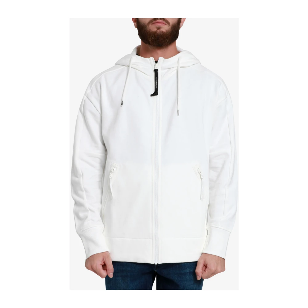 C.P. Company Witte Hoodie met Ritssluiting White Heren