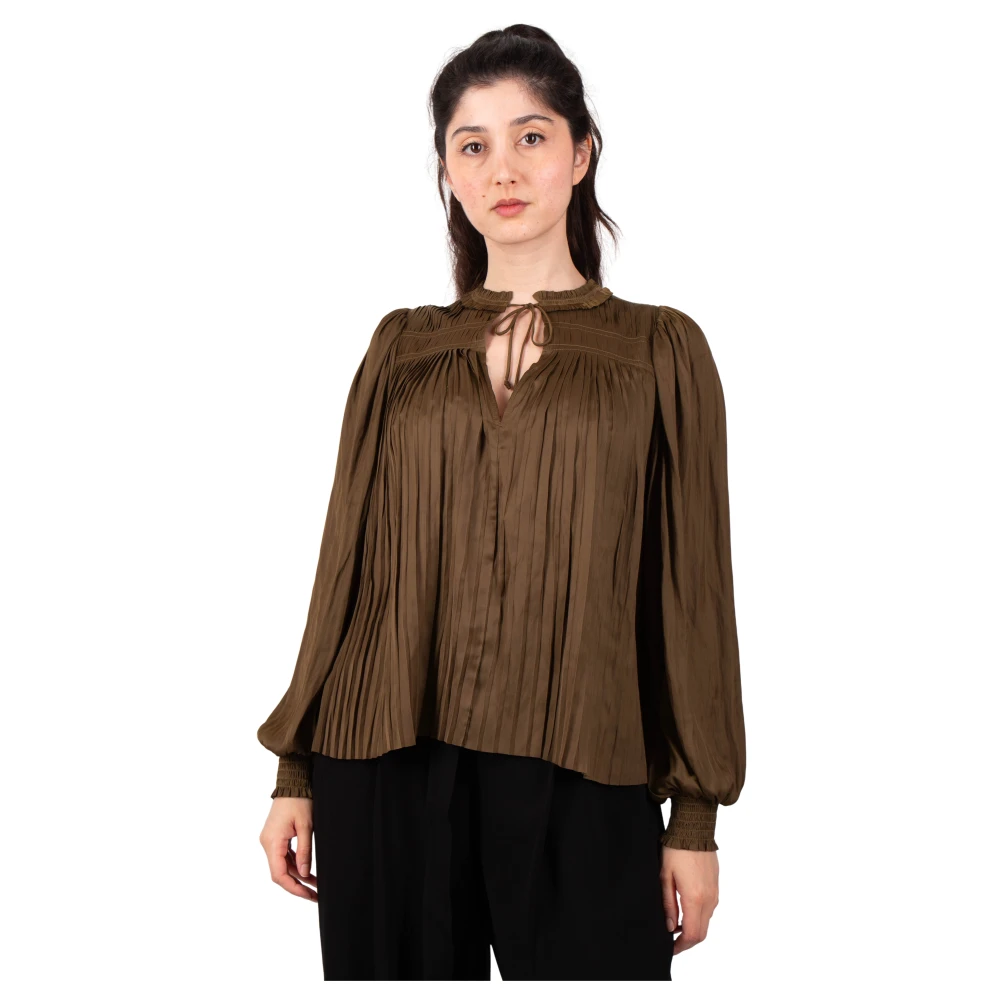 Ulla Johnson Women's Green Olive Blouse - Blouses - Xs - Blouses & Shirts