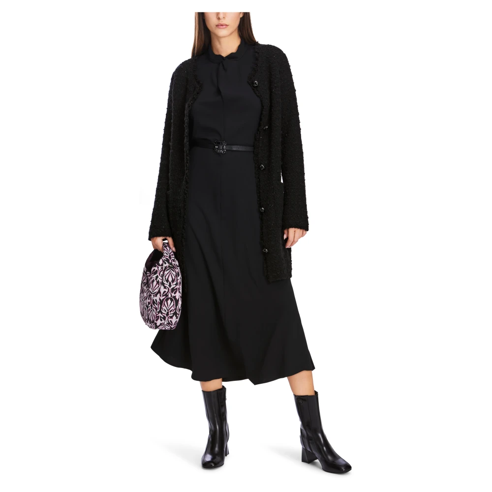 Marc Cain Bouclé Gebreide Vest Black Dames