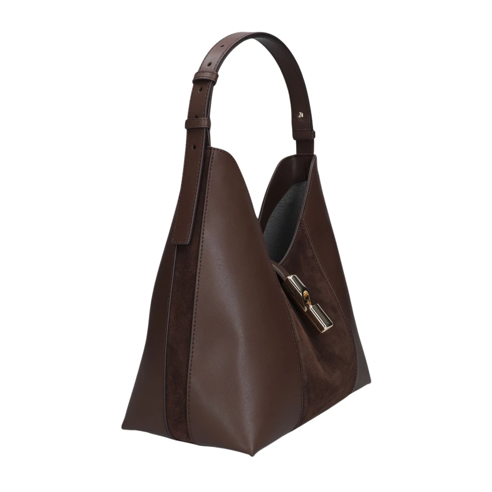 Furla Vrouw Bruin Tassen Dames, One Size, Leer, Goccia M Hobo