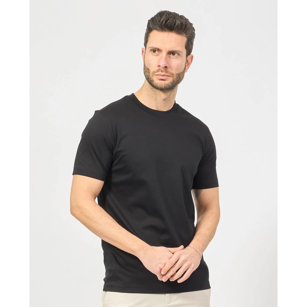 Hugo Boss Zwart Katoenen Ronde Hals T-shirt Black Heren