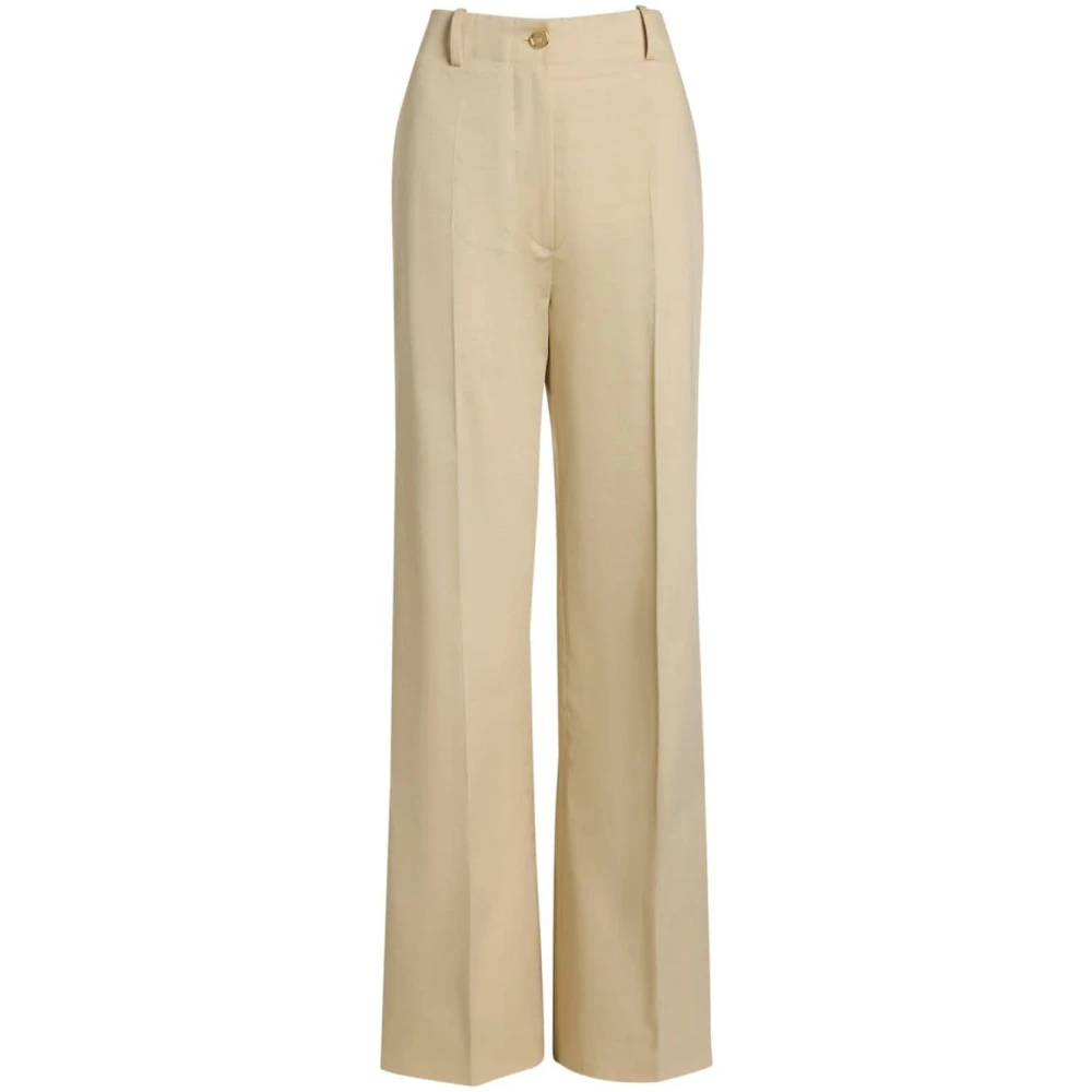 Patou Witte Katoenen Broek Beige Dames