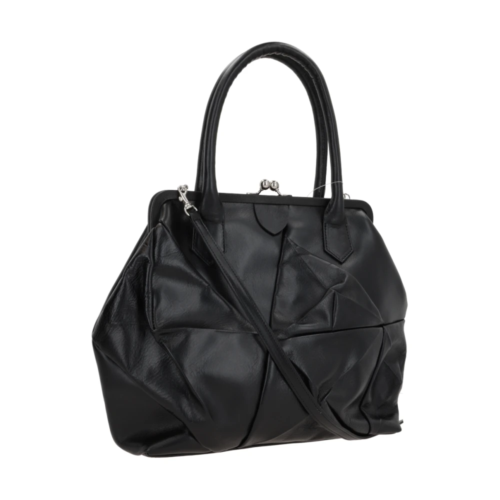 Y-3 Zwarte leren handtas met zilveren hardware Black Dames