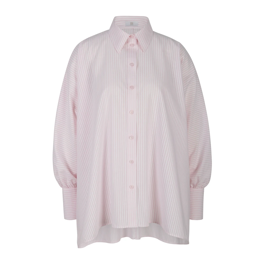 RIANI Gestreepte Oversized Katoenen Blouse Pink Dames